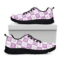 White And Purple Zodiac Signs Print Black Running Shoes