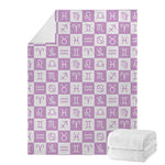 White And Purple Zodiac Signs Print Blanket