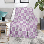 White And Purple Zodiac Signs Print Blanket