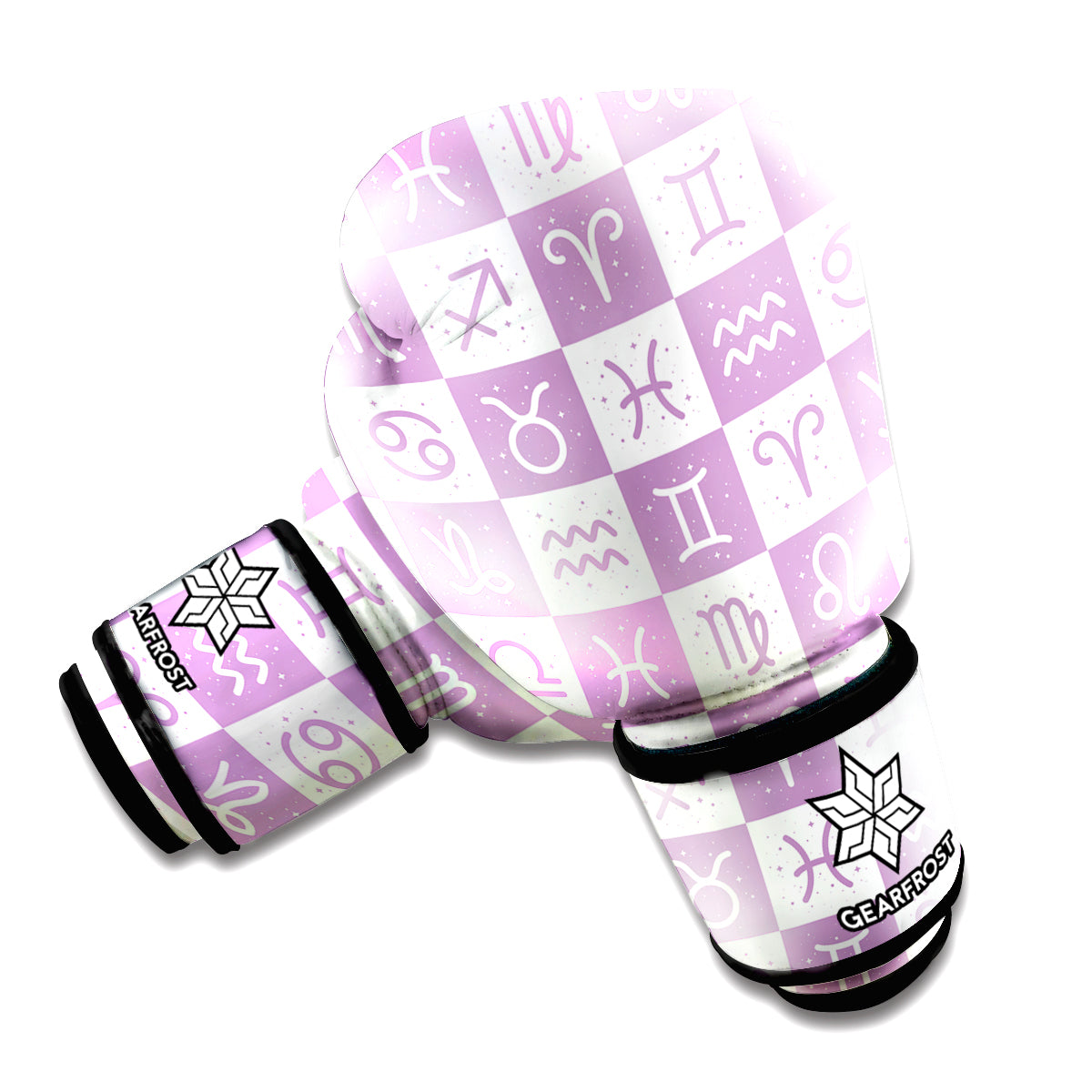 White And Purple Zodiac Signs Print Boxing Gloves