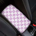 White And Purple Zodiac Signs Print Car Center Console Cover