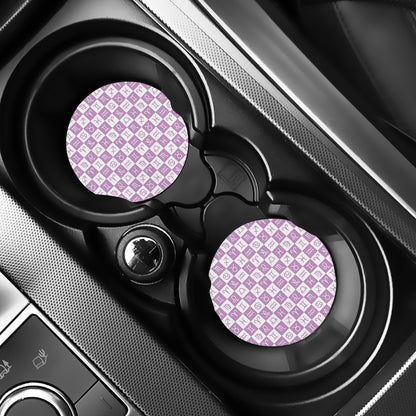 White And Purple Zodiac Signs Print Car Coasters