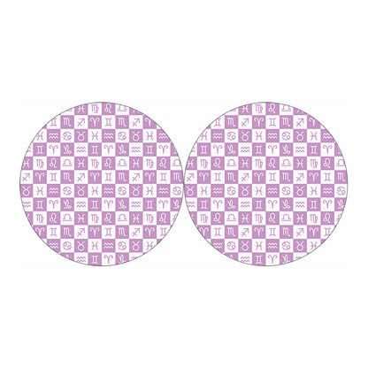 White And Purple Zodiac Signs Print Car Coasters