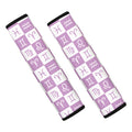 White And Purple Zodiac Signs Print Car Seat Belt Covers