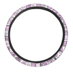 White And Purple Zodiac Signs Print Car Steering Wheel Cover