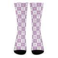 White And Purple Zodiac Signs Print Crew Socks