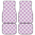White And Purple Zodiac Signs Print Front and Back Car Floor Mats