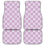 White And Purple Zodiac Signs Print Front and Back Car Floor Mats