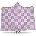 White And Purple Zodiac Signs Print Hooded Blanket