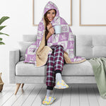 White And Purple Zodiac Signs Print Hooded Blanket