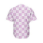 White And Purple Zodiac Signs Print Men's Baseball Jersey