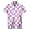 White And Purple Zodiac Signs Print Men's Short Sleeve Shirt