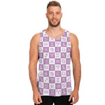 White And Purple Zodiac Signs Print Men's Tank Top