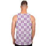 White And Purple Zodiac Signs Print Men's Tank Top