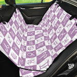 White And Purple Zodiac Signs Print Pet Car Back Seat Cover