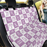 White And Purple Zodiac Signs Print Pet Car Back Seat Cover