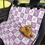 White And Purple Zodiac Signs Print Pet Car Back Seat Cover