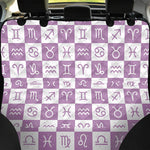 White And Purple Zodiac Signs Print Pet Car Back Seat Cover