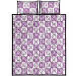 White And Purple Zodiac Signs Print Quilt Bed Set