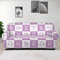 White And Purple Zodiac Signs Print Sofa Cover