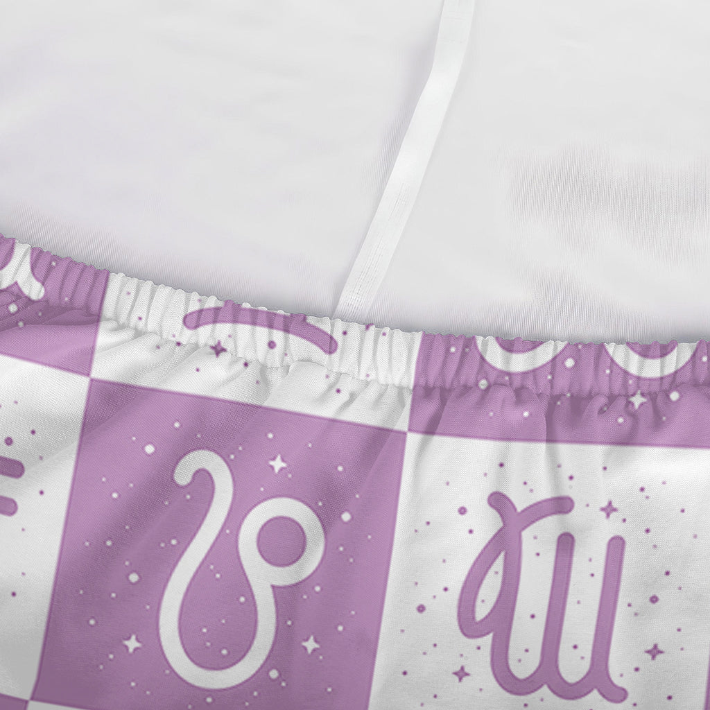 White And Purple Zodiac Signs Print Sofa Cover