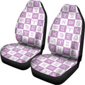 White And Purple Zodiac Signs Print Universal Fit Car Seat Covers