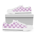 White And Purple Zodiac Signs Print White Low Top Shoes
