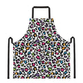 White And Rainbow Leopard Print Apron