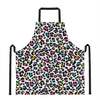 White And Rainbow Leopard Print Apron