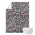 White And Rainbow Leopard Print Blanket