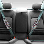 White And Rainbow Leopard Print Car Seat Belt Covers