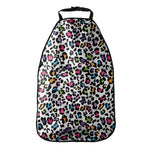 White And Rainbow Leopard Print Car Seat Organizers