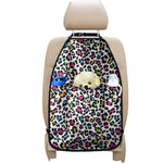White And Rainbow Leopard Print Car Seat Organizers