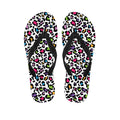 White And Rainbow Leopard Print Flip Flops