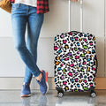 White And Rainbow Leopard Print Luggage Cover