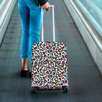 White And Rainbow Leopard Print Luggage Cover