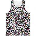 White And Rainbow Leopard Print Men's Tank Top