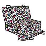 White And Rainbow Leopard Print Pet Car Back Seat Cover