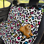 White And Rainbow Leopard Print Pet Car Back Seat Cover