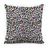 White And Rainbow Leopard Print Pillow Cover