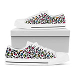 White And Rainbow Leopard Print White Low Top Shoes