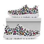 White And Rainbow Leopard Print White Sneakers