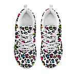 White And Rainbow Leopard Print White Sneakers