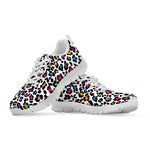 White And Rainbow Leopard Print White Sneakers