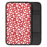White And Red Heart Pattern Print Car Center Console Cover