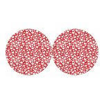 White And Red Heart Pattern Print Car Coasters