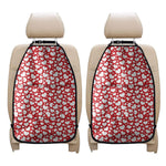 White And Red Heart Pattern Print Car Seat Organizers