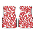 White And Red Heart Pattern Print Front Car Floor Mats