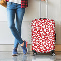 White And Red Heart Pattern Print Luggage Cover