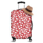 White And Red Heart Pattern Print Luggage Cover